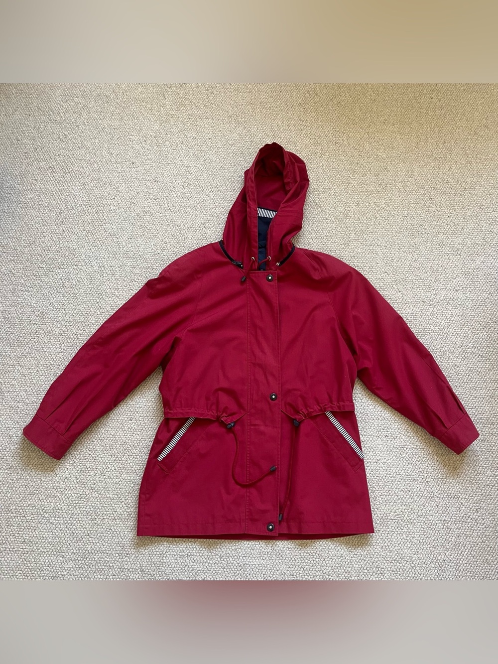 Fen-Nelli Sport Women’s Hooded Rain Jacket Red Size 9/10 Lightweight Windbreaker